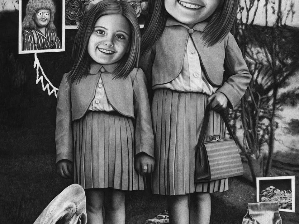 Siblings Amandine Urruty graphite charcoal paper Magma gallery