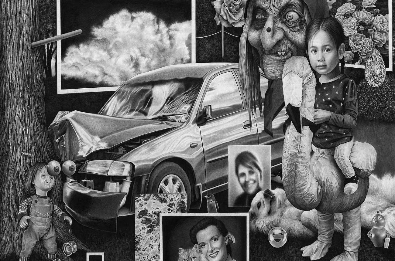 Crash Amandine Urruty graphite charcoal paper Magma gallery