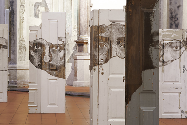 Portal contemporary art solo show of Vhils at Magma gallery Bologna Italy.