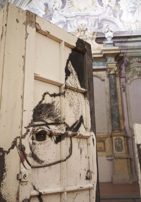 Portal contemporary art solo show of Vhils at Magma gallery Bologna Italy.