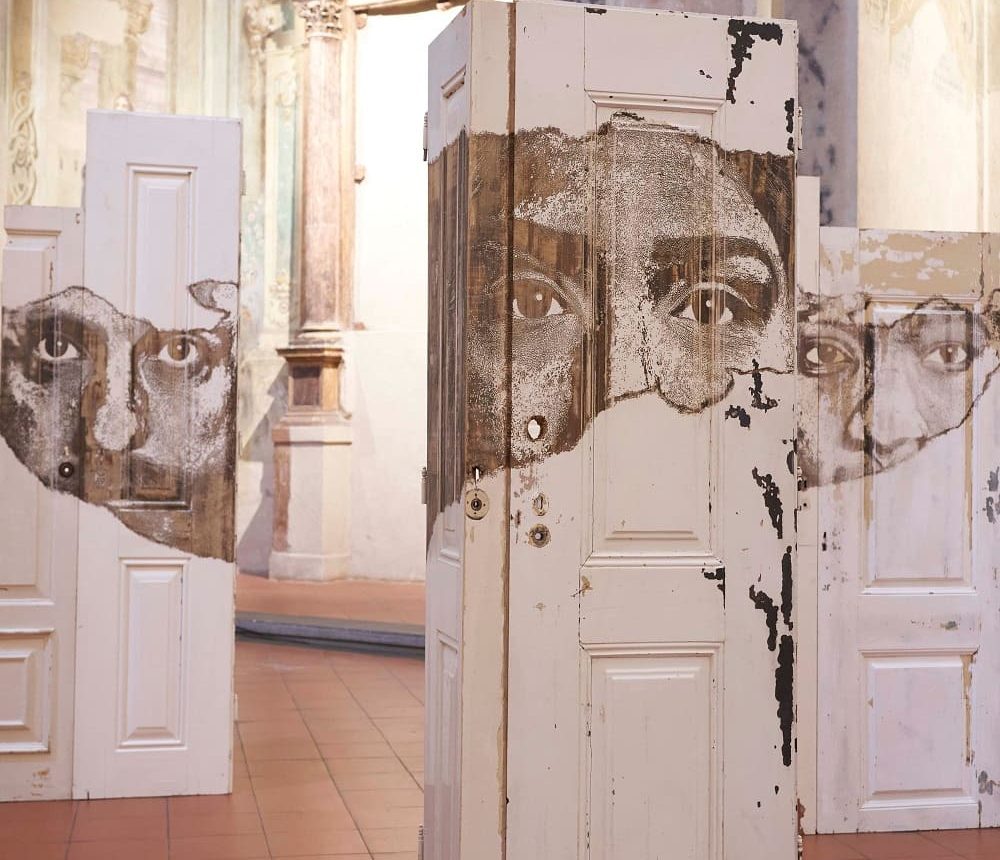 Portal contemporary art solo show of Vhils at Magma gallery Bologna Italy.