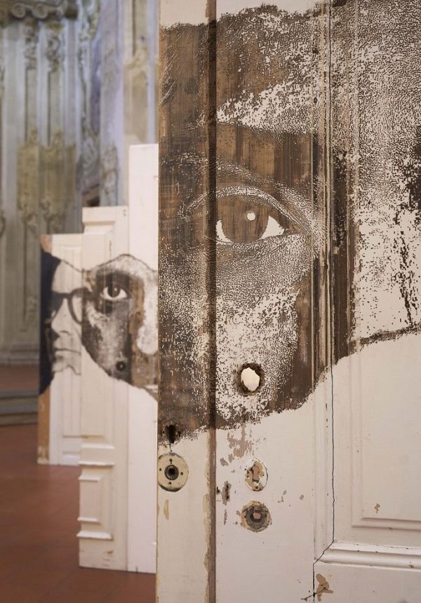 Portal contemporary art solo show of Vhils at Magma gallery Bologna Italy.